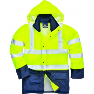 PARKA BICOLOR AMARELO ALTA VISIB/AZUL ESC S496